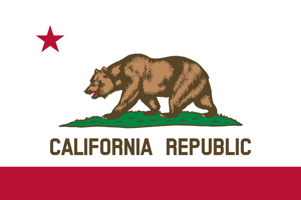 California rebuplic image with bear and red banner